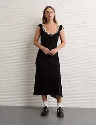 AE Lace Trim Midi Dress