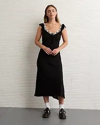 AE Lace Trim Midi Dress