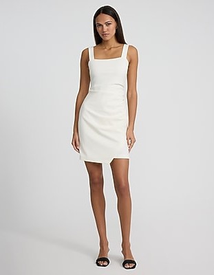 Square Neck Sleeveless Ruched Mini Dress