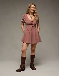 AE V-Neck Corduroy Mini Dress