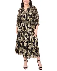 Msk Plus Ruched Waist Midi Dress