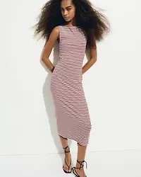 Ribbed Jersey Midi Dress