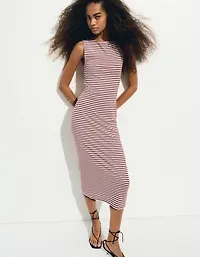 Ribbed Jersey Midi Dress