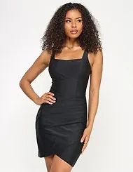 Juniors' Corset-Panel Bodycon Mini Dress