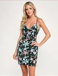 Katia Rae Women's Floral Print V-Neck Dress