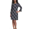 Tommy Hilfiger Women's Plaid 3/4-Sleeve Shift Dress