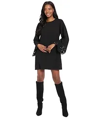 London Times Women's Embellished Long Sleeves Dress