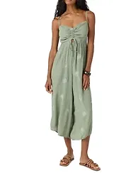 O'Neill Juniors' Keiko Embroidered Side-Slit Jumpsuit