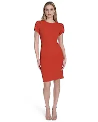 Calvin Klein Tulip-Sleeve Sheath Dress